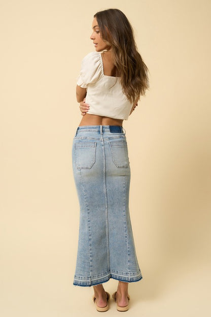 Mermaid Maxi Denim Skirt - Tigbul's Variety Fashion Shop