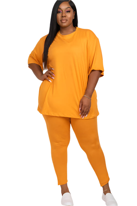 Plus Size Oversize shirt & Leggings Lounge Set - Tigbul's Variety Fashion Shop