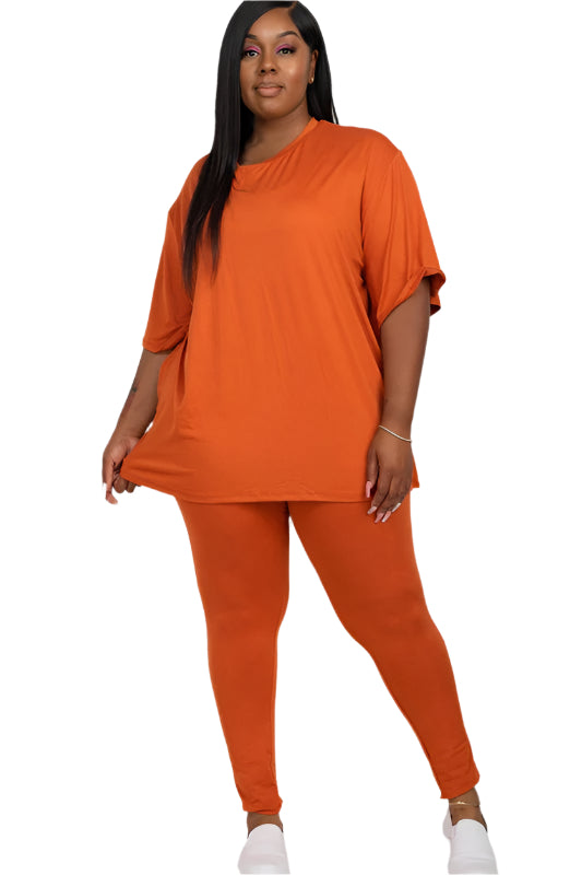 Plus Size Oversize shirt & Leggings Lounge Set - Tigbul's Variety Fashion Shop