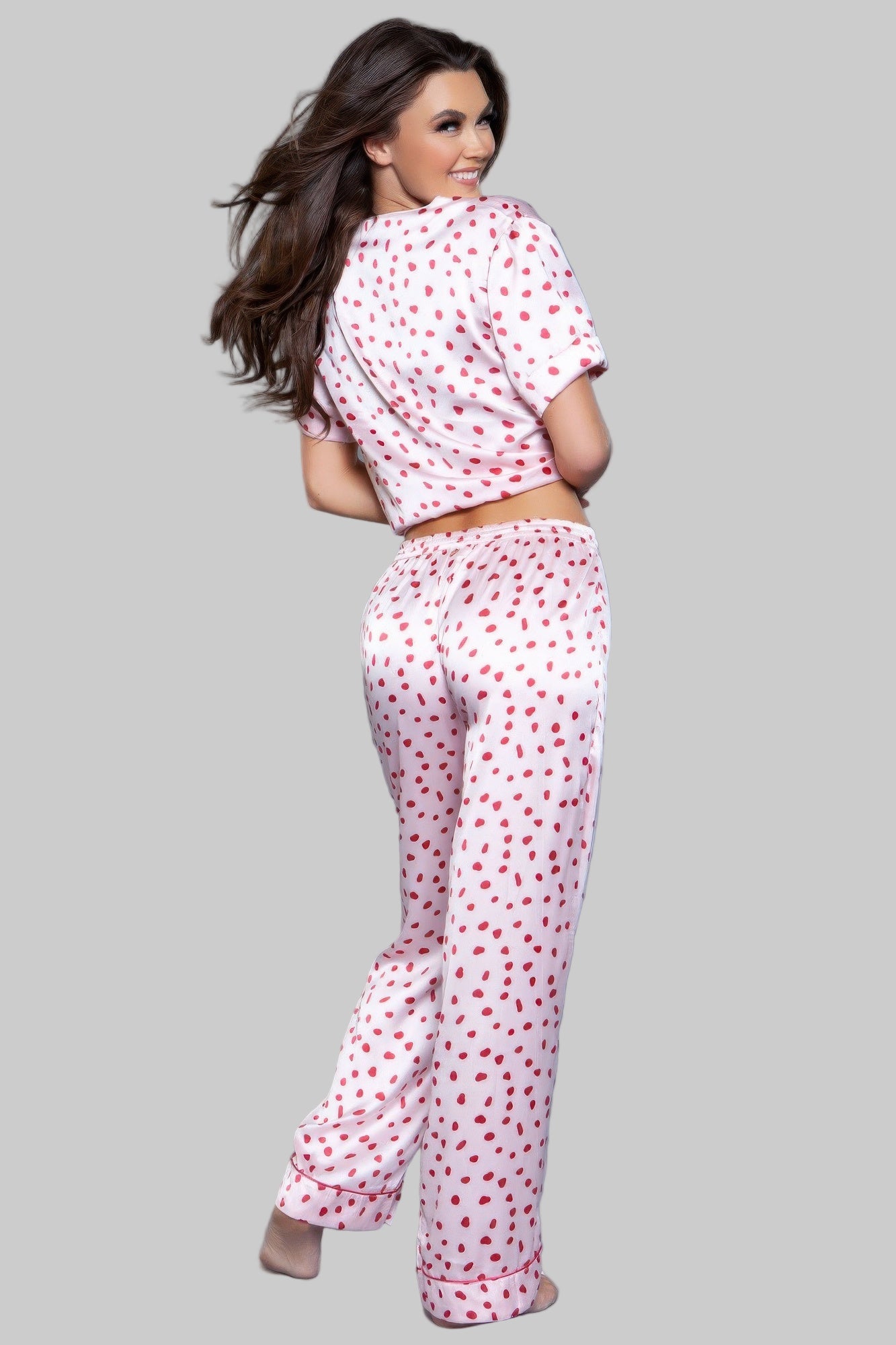 Women's Pink and Red PJ Set - Tigbul's Variety Fashion Shop