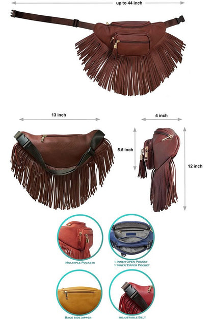 Fashion Fringe Tassel Fanny Pack Waist Bag - Tigbul's Variety Fashion Shop