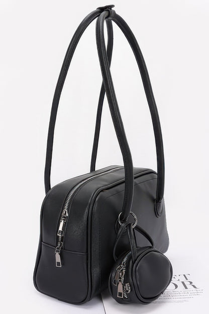 Faux Leather Sport Bag Set - Tigbul's Variety Fashion Shop