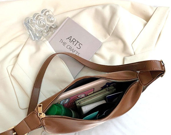 Millie Vegan Leather Crescent Sling - Tigbul's Variety Fashion Shop