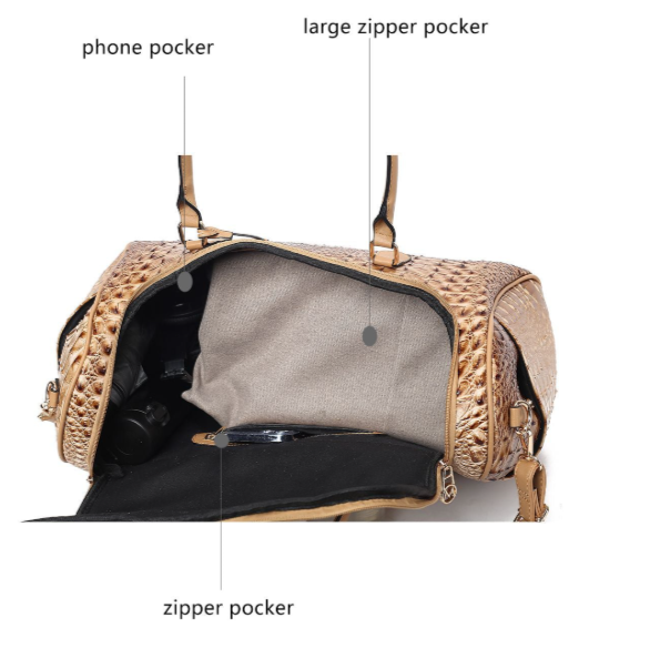 MKF Collection Embossed Vegan Leather Duffle Bag - Tigbul's Variety Fashion Shop