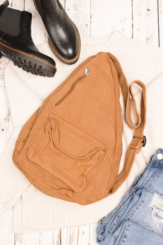 Oversized Canvas Sling Bag Backpack - Tigbul's Variety Fashion Shop