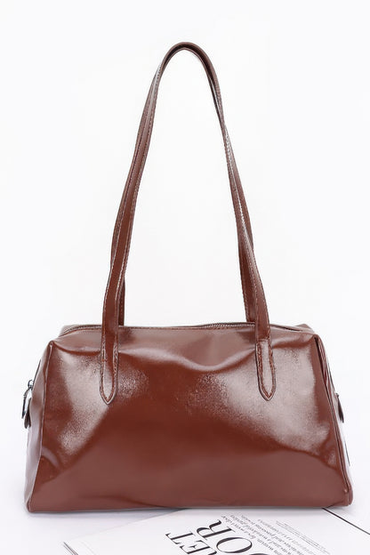 Shiny Faux Leather Sport Handbag - Tigbul's Variety Fashion Shop