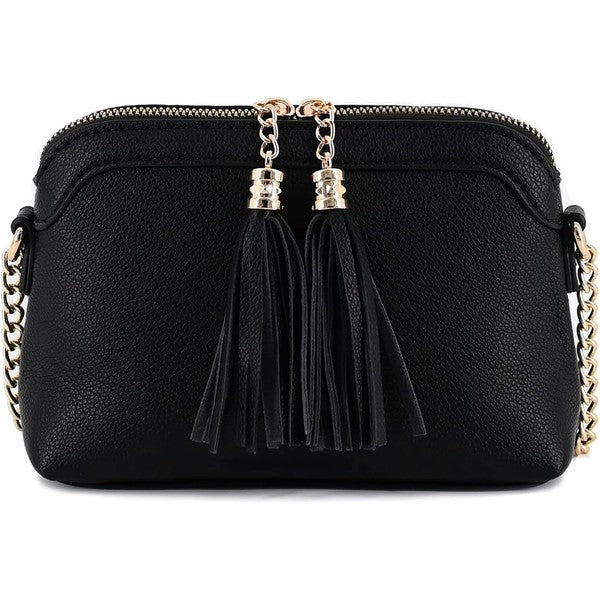 Tassel Small Crossbody Bag with Chain Strap - Tigbul's Variety Fashion Shop