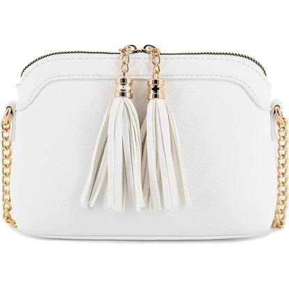 Tassel Small Crossbody Bag with Chain Strap - Tigbul's Variety Fashion Shop