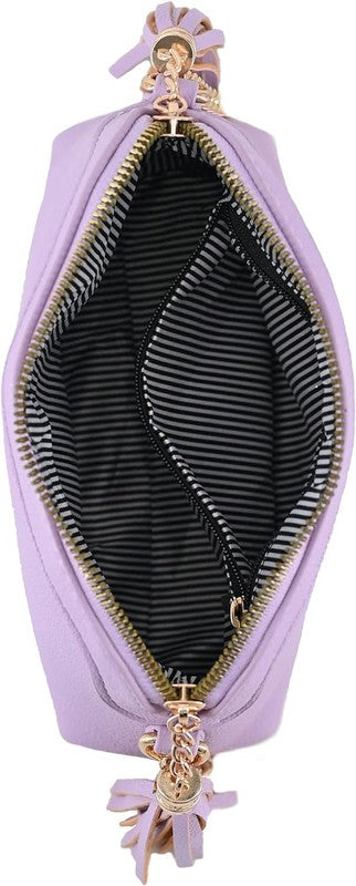 Tassel Small Crossbody Bag with Chain Strap - Tigbul's Variety Fashion Shop