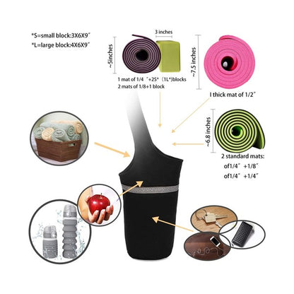 Yoga Mat Tote Bag with Large Side Pockets - Tigbul's Variety Fashion Shop