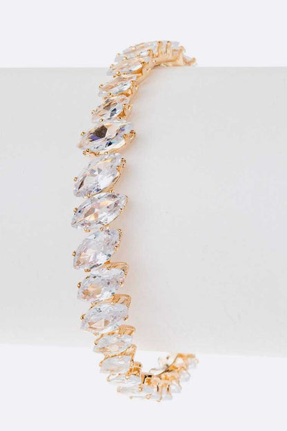 Cubic Zirconia CZ Open Cuff Bracelet - Tigbul's Variety Fashion Shop