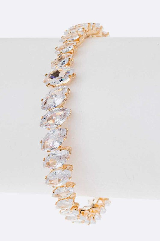 Cubic Zirconia CZ Open Cuff Bracelet - Tigbul's Variety Fashion Shop