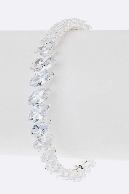 Cubic Zirconia CZ Open Cuff Bracelet - Tigbul's Variety Fashion Shop