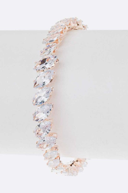 Cubic Zirconia CZ Open Cuff Bracelet - Tigbul's Variety Fashion Shop