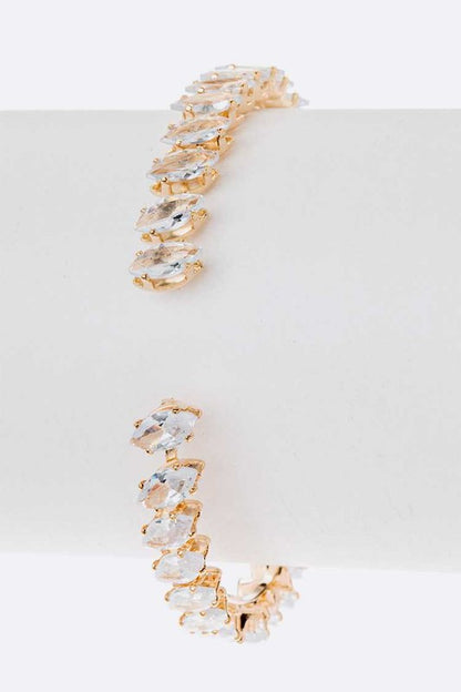 Cubic Zirconia CZ Open Cuff Bracelet - Tigbul's Variety Fashion Shop