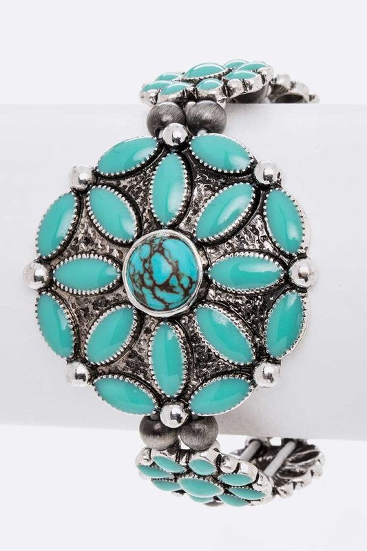 Enamel Flower Western Stretch Bracelet - Tigbul's Variety Fashion Shop