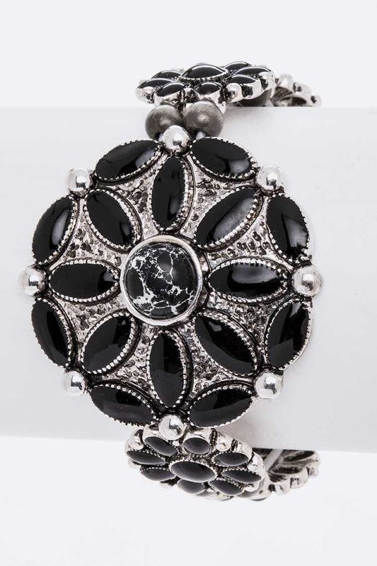 Enamel Flower Western Stretch Bracelet - Tigbul's Variety Fashion Shop