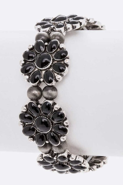 Enamel Flower Western Stretch Bracelet - Tigbul's Variety Fashion Shop