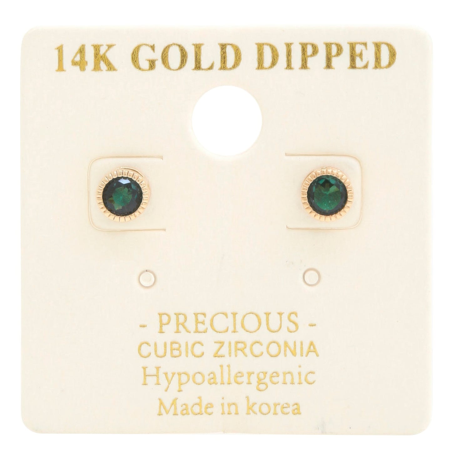 14k Gold Dipped Cz Round Earring - Tigbul's Variety Fashion Shop