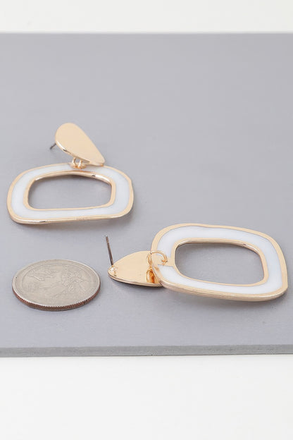 Abstract Marble Frame Earrings - Tigbul's Variety Fashion Shop