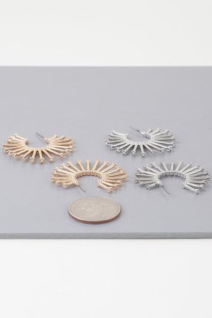 Rising Bejeweled Sun Hoop Earrings - Tigbul's Variety Fashion Shop