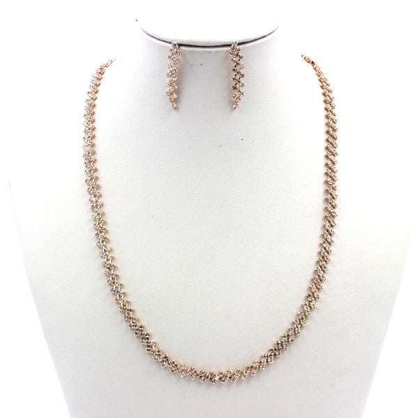 Rhinestone Luxury Necklace and Earring Set - Tigbul's Variety Fashion Shop