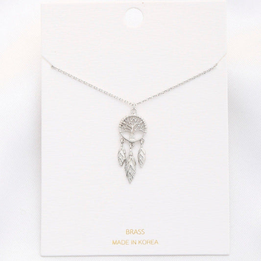 Dainty Western Dream Catcher Pendant Necklace - Tigbul's Variety Fashion Shop