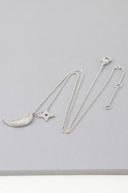Jeweled Sun N Moon Necklace - Tigbul's Variety Fashion Shop