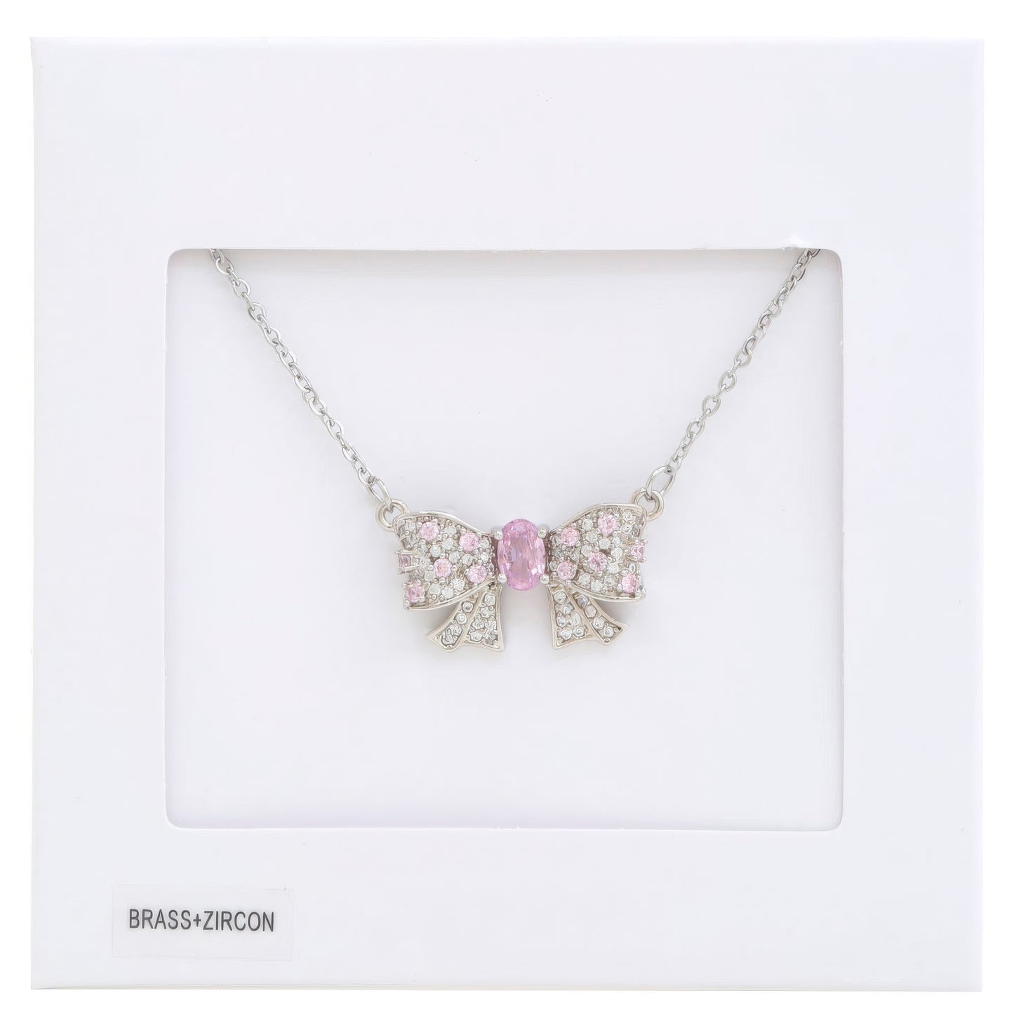 Rhinestone Bow Metal Necklace - Tigbul's Variety Fashion Shop