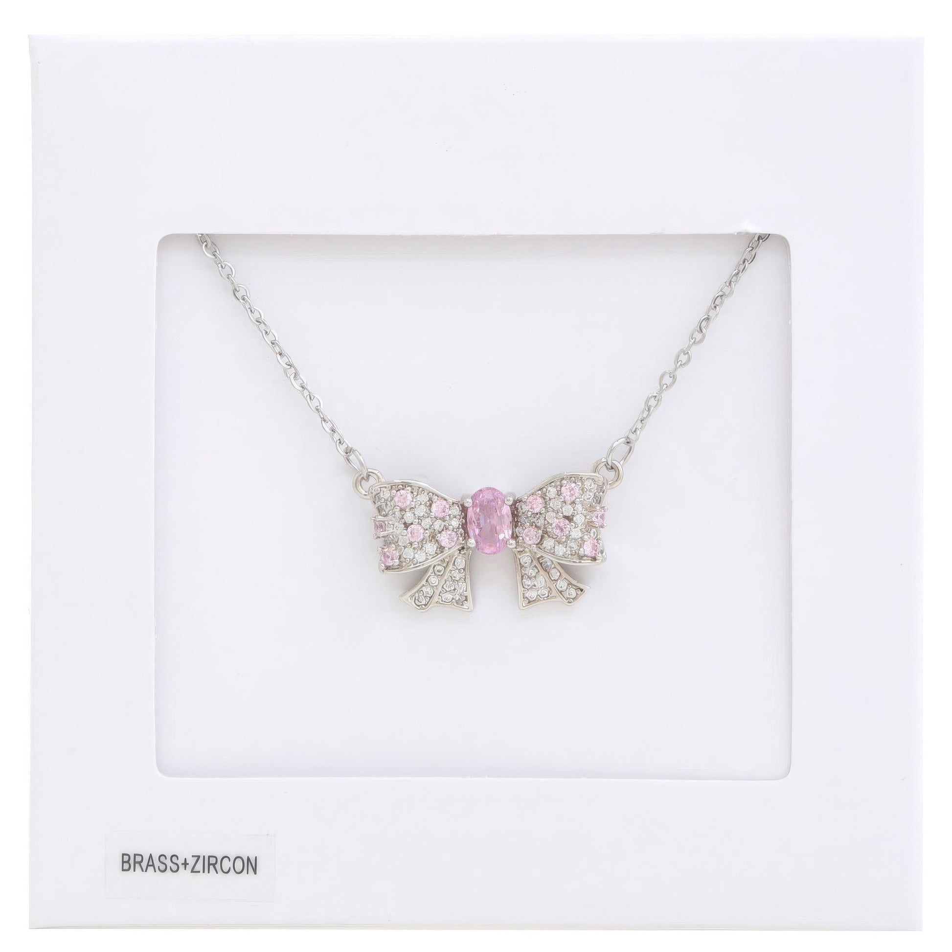 Rhinestone Bow Metal Necklace - Tigbul's Variety Fashion Shop