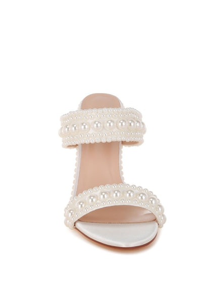 Ambrin Pearl Embellished Slip On Stiletto Heels - Tigbul's Variety Fashion Shop