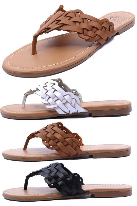 Woven Thong Summer Flat Sandal - Tigbul's Variety Fashion Shop