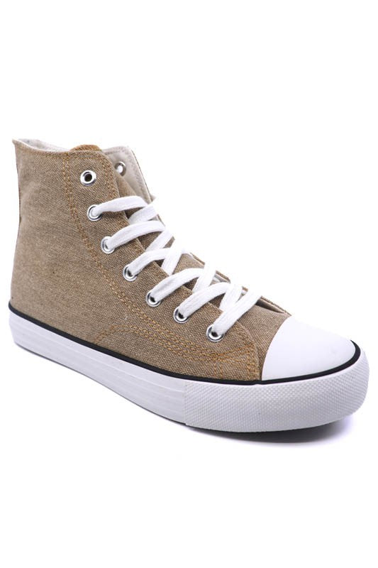 High Top Canvas Sneaker - Tigbul's Variety Fashion Shop