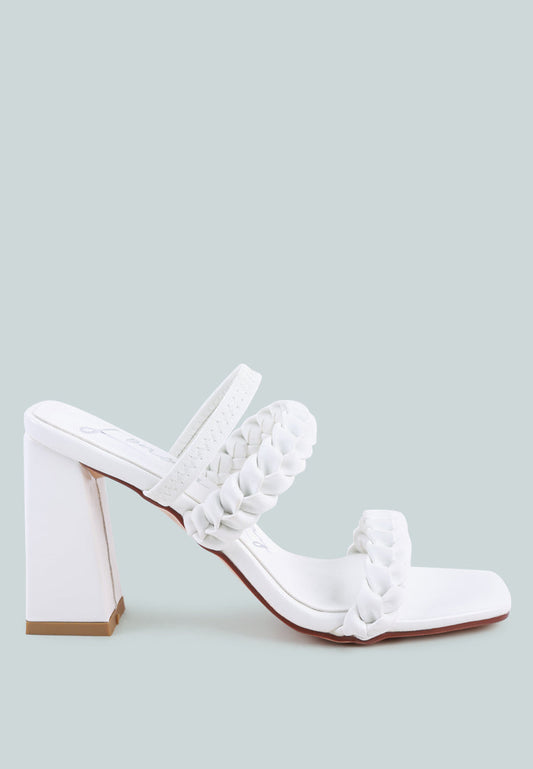 Arnie Braided Straps Block Heeled Sandals - Tigbul's Variety Fashion Shop
