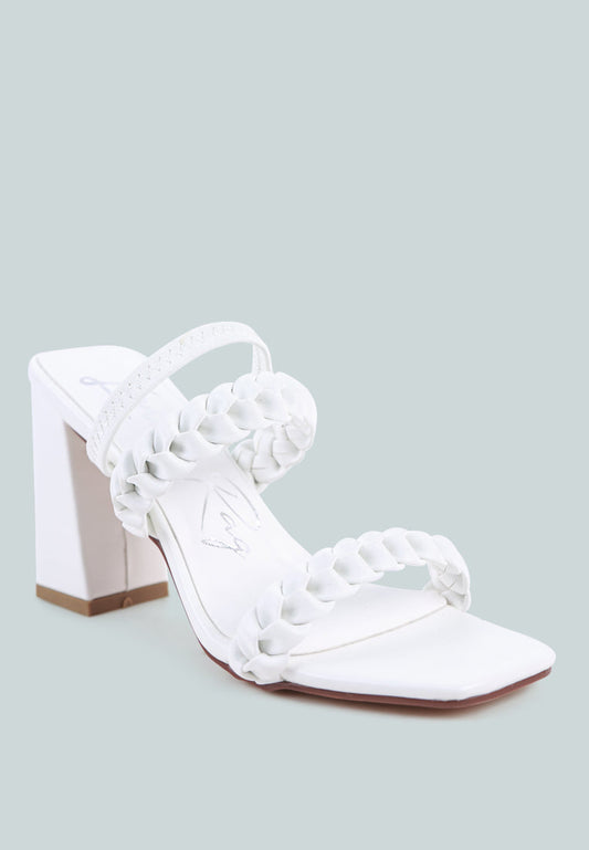 Arnie Braided Straps Block Heeled Sandals - Tigbul's Variety Fashion Shop