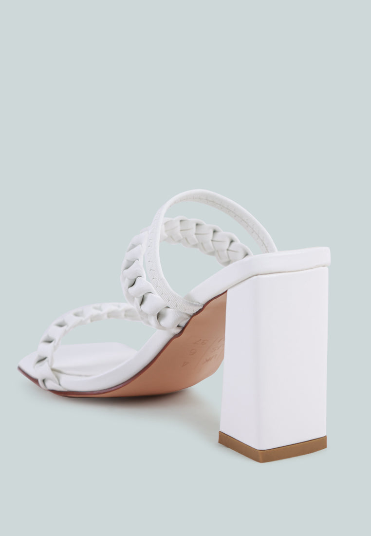 Arnie Braided Straps Block Heeled Sandals - Tigbul's Variety Fashion Shop