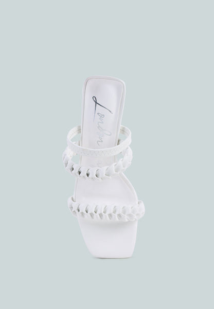 Arnie Braided Straps Block Heeled Sandals - Tigbul's Variety Fashion Shop