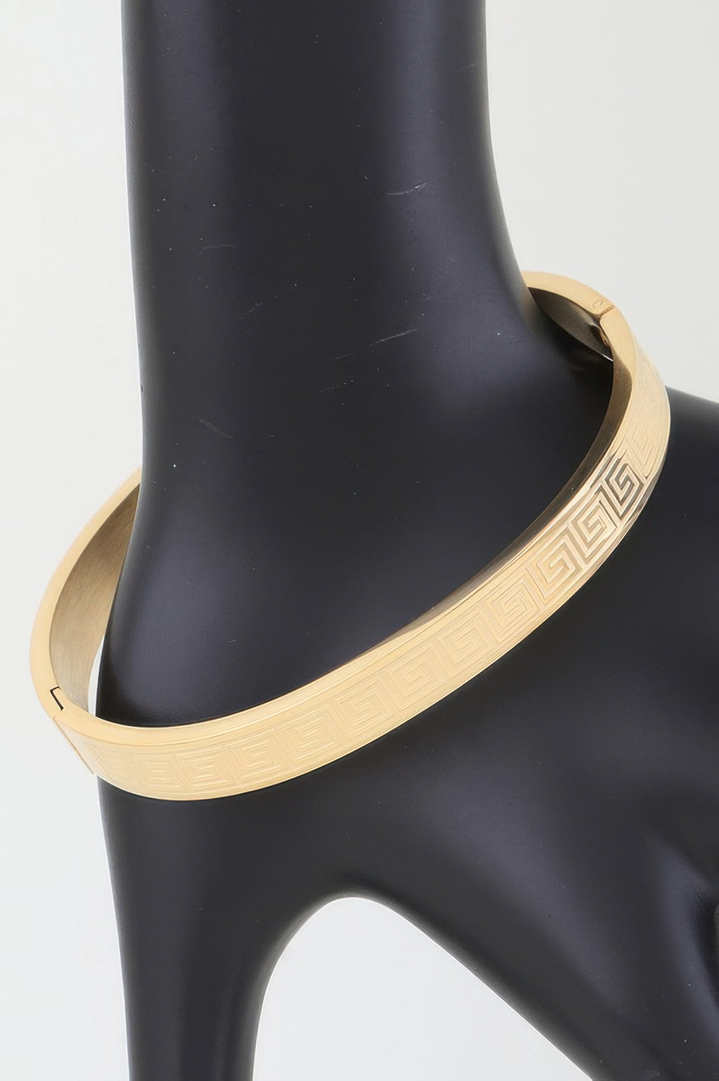 Goldfarbenes Azteken-Maze Armband am Fuß/Knöchelhalter mit eingraviertem Musterband