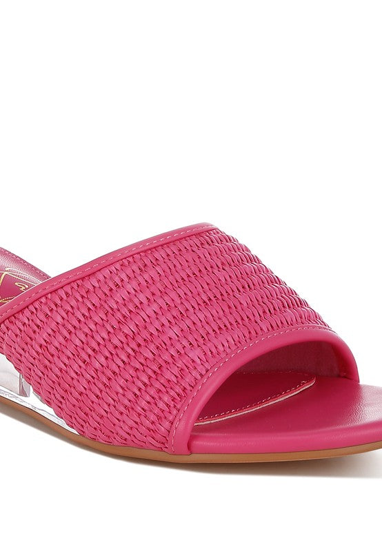 Osminda Raffia Clear Heel Wedge Sandals - Tigbul's Variety Fashion Shop