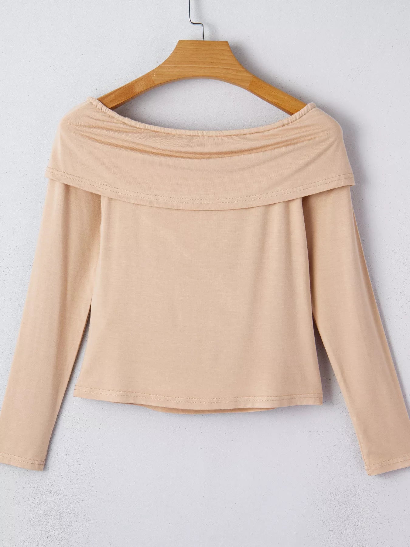 Off Shoulder Long Sleeve Slim Top - Tigbul's Variety Fashion Shop