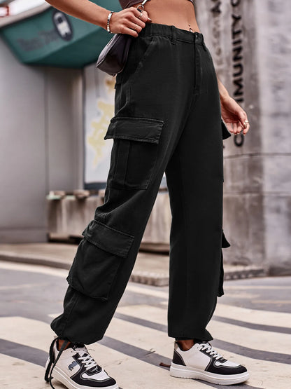 Casual Wide Leg Cargo Jeans - Tigbul's Variety Fashion Shop
