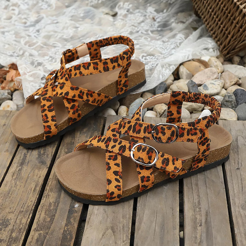 Leopard Buckle Platform Sandals | Tigbuls Variety Fashion Shop