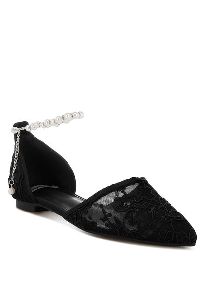 Shrami Pearl & Rhinestone Strap Flat Sandals - Tigbul's Variety Fashion Shop