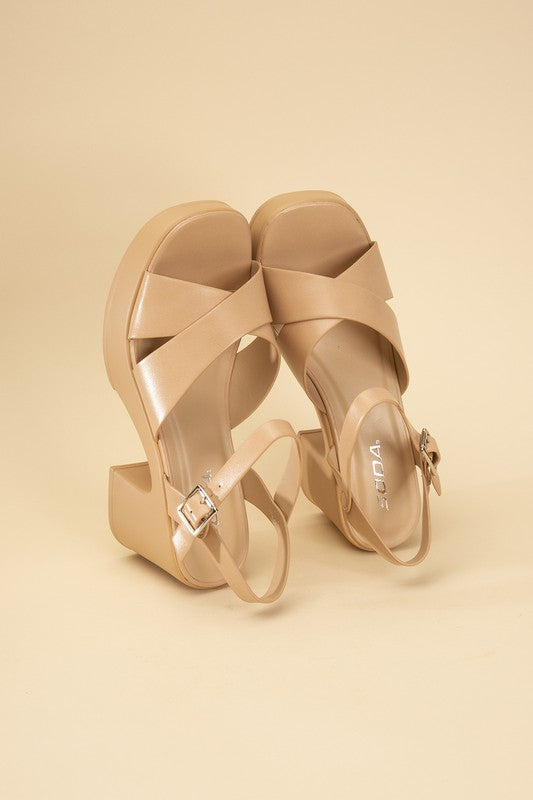 TOUCH-S Crisscross Sandal Heels - Tigbuls Variety Fashion