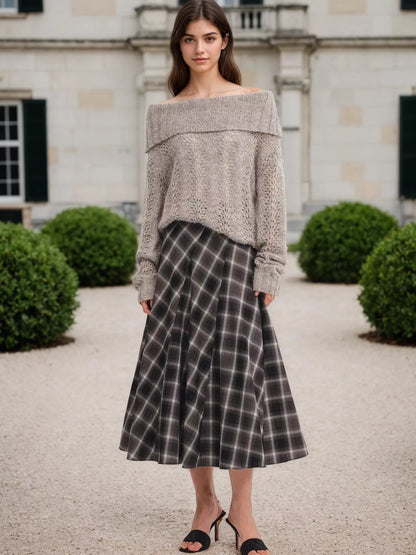 Plaid Midi Skirt - Tigbul's Variety Fashion Shop
