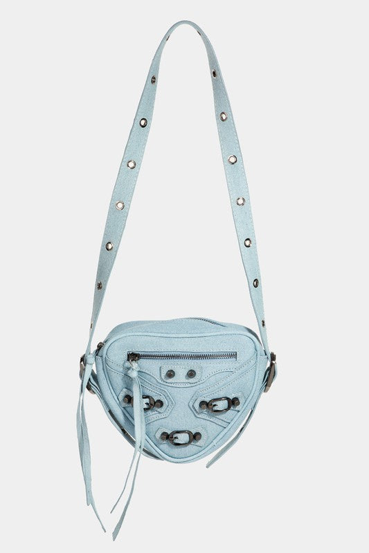 PU Leather Triangle Crossbody Bag