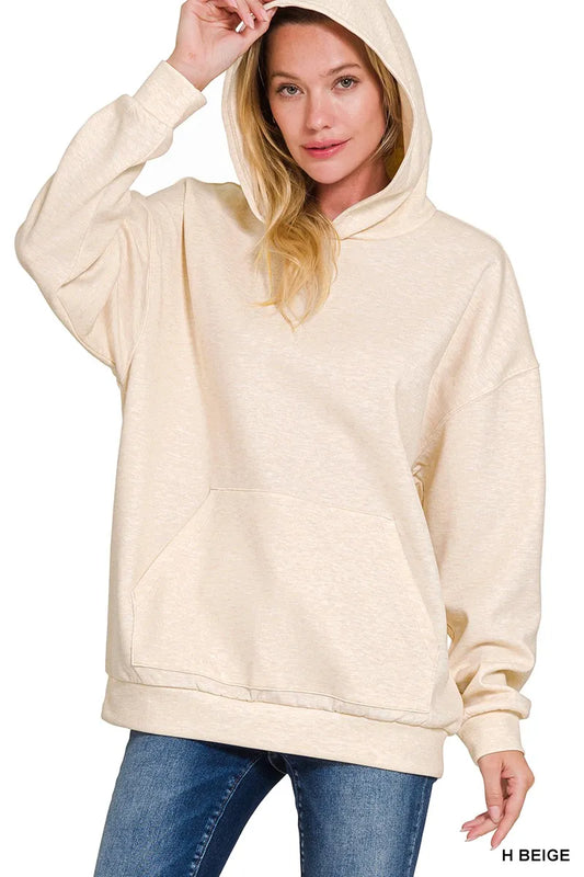 Zenana Oversized Scuba Hoodie with Kangaroo Pocket - Tigbul's Variety Fashion Shop