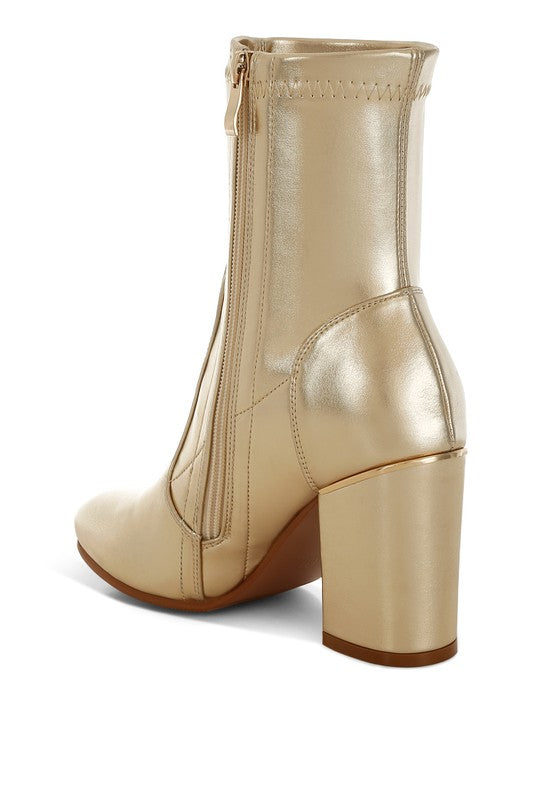 Tirana Metallic Pleather Sock Boots - Tigbul's Variety Fashion Shop
