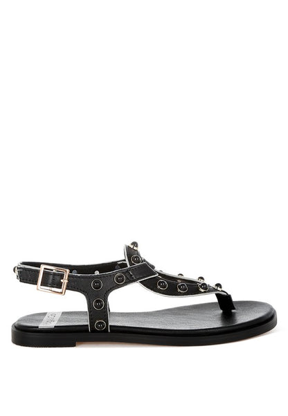 Avens Pearl Rivet Studded Flats - Tigbul's Variety Fashion Shop