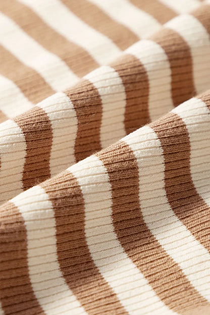 Stripe Exposed Seam Trim Round Neck Sleeveless Top - Tigbul's Variety Fashion Shop